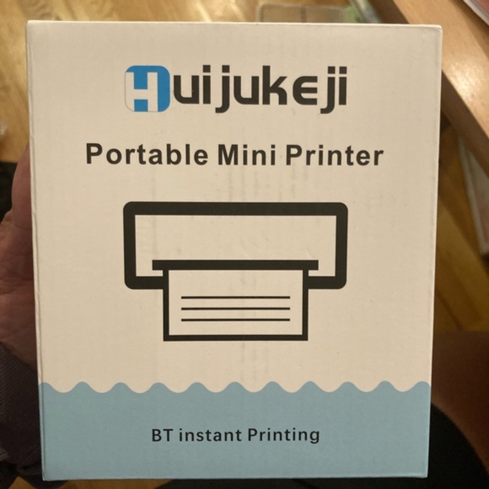 Portable Mini Printer - White & Light Blue